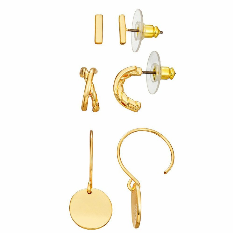 * Nine West Gold Tone Twisted Earrings Set | Earrings