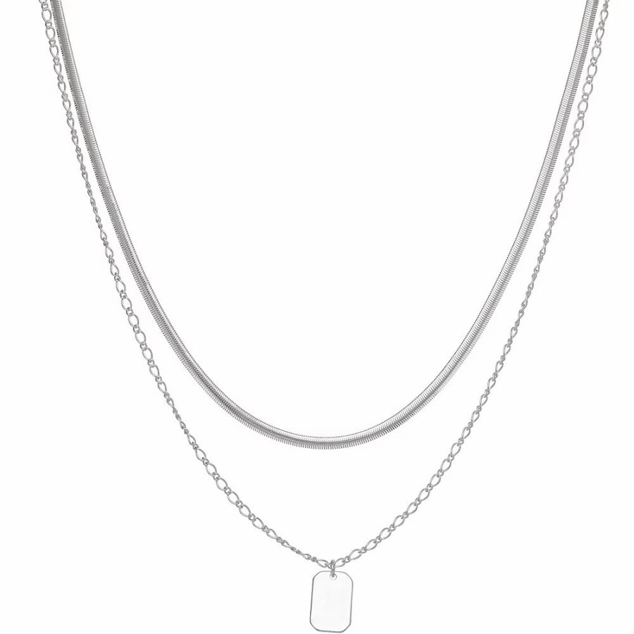 * Nine West Silver Tone Double Row Pendant Necklace | Necklaces