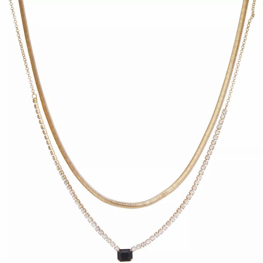 * Nine West Two Layer Octagon Gem Necklace | Necklaces