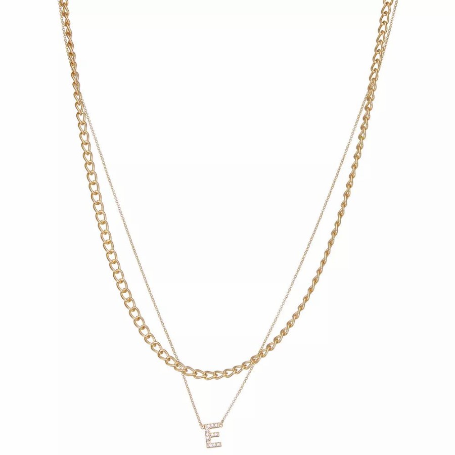 * Nine West Multi-Row Initial "E" Pendant Necklace | Necklaces