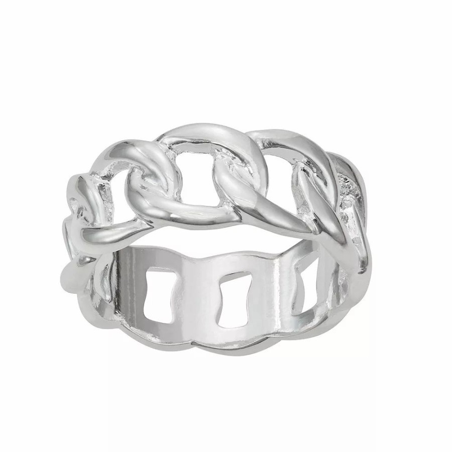 * Nine West Silver Tone Chain Link Ring | Rings