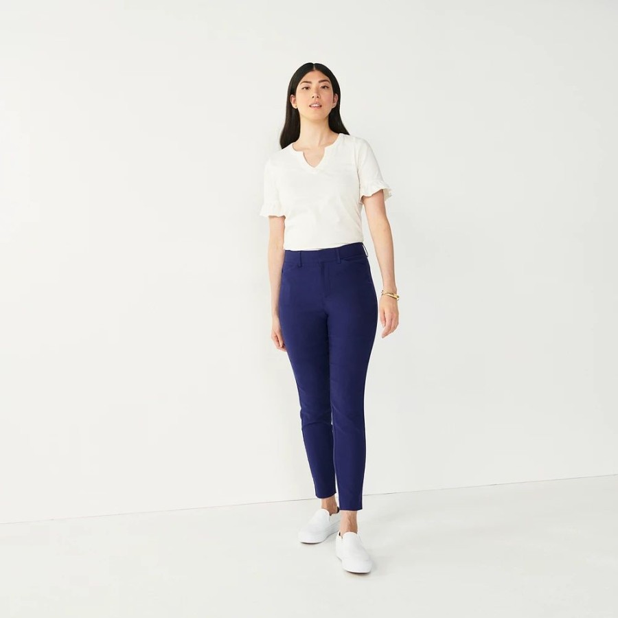 * Petite Nine West Slim-Cut Ankle Pants | Bottoms