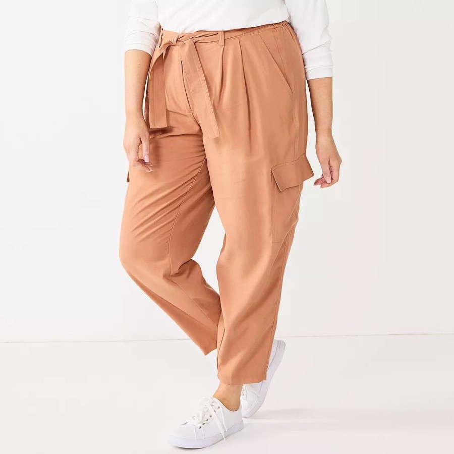 * Plus Size Nine West High-Waisted Tapered Pants | Bottoms