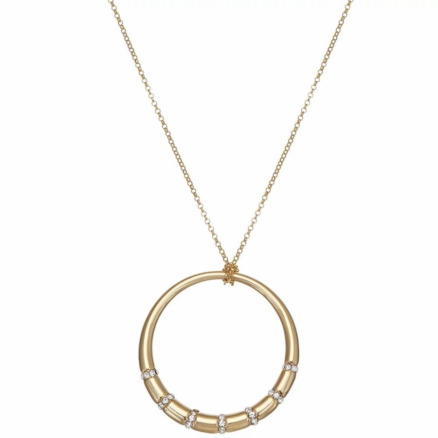 * Nine West Gold Tone Circle Pendant Necklace | Necklaces