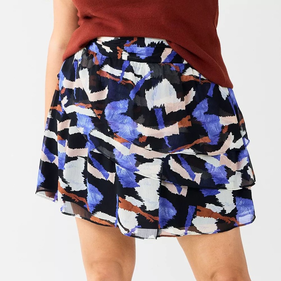 * Plus Size Nine West Easy Ruffle Skirt | Bottoms