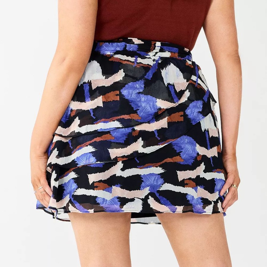 * Plus Size Nine West Easy Ruffle Skirt | Bottoms