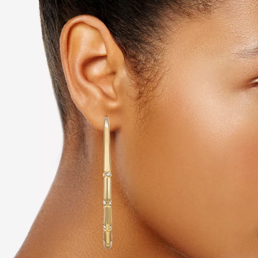 * Nine West Gold Tone Large Click-It Hoop Earrings | Earrings