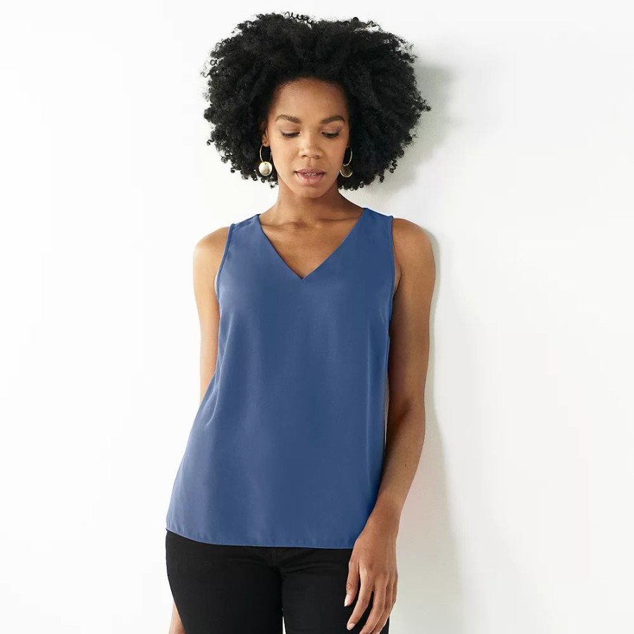 * Petite Nine West V-Neck Tank | Tops