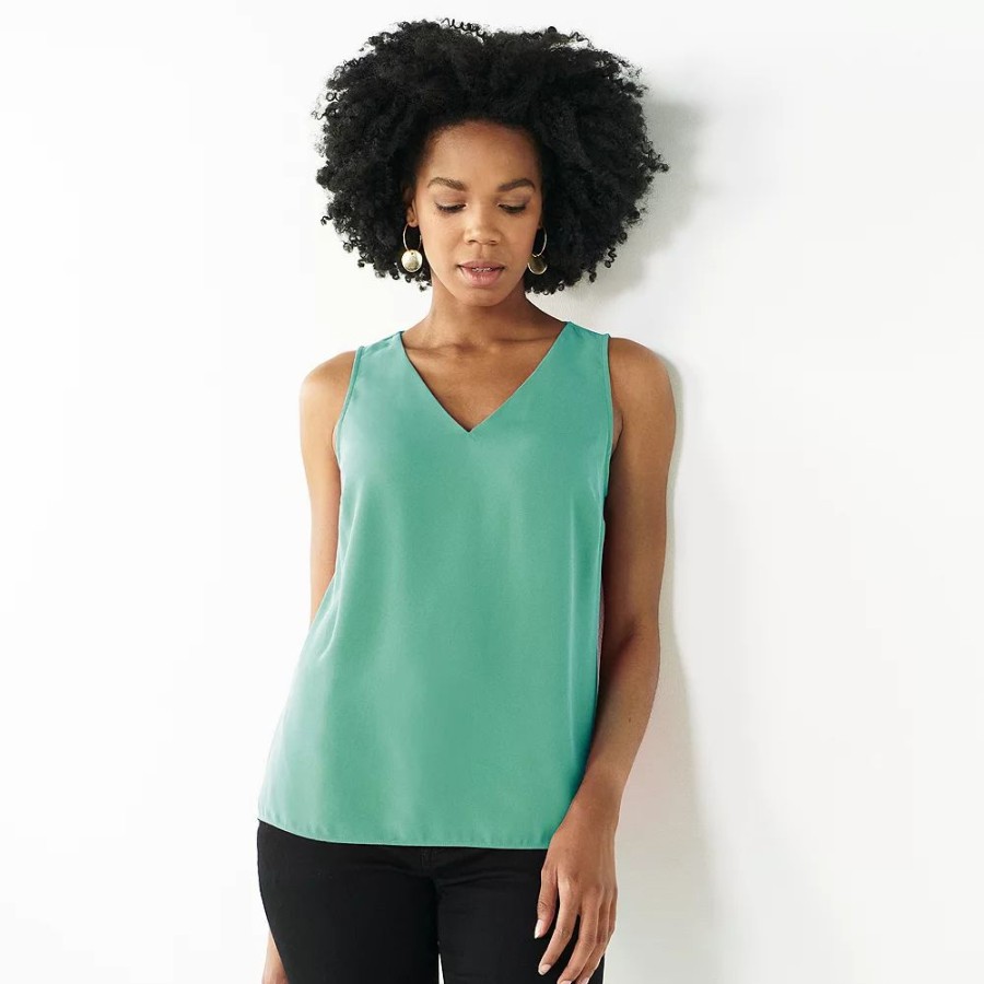 * Petite Nine West V-Neck Tank | Tops