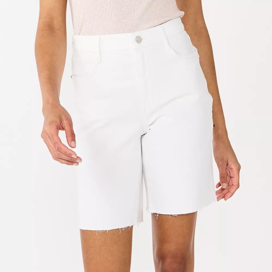 * Women'S Nine West High Rise Bermuda Boyfriend Shorts | Bottoms