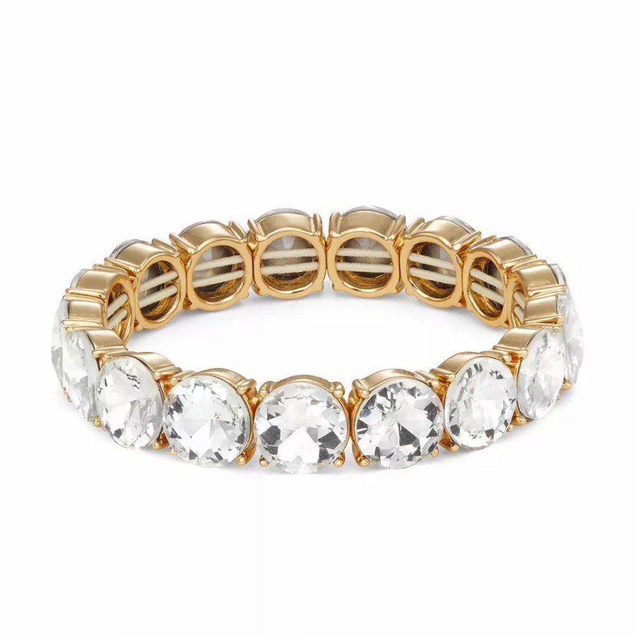 * Nine West Gold Tone Crystal Stretch Bracelet | Bracelets