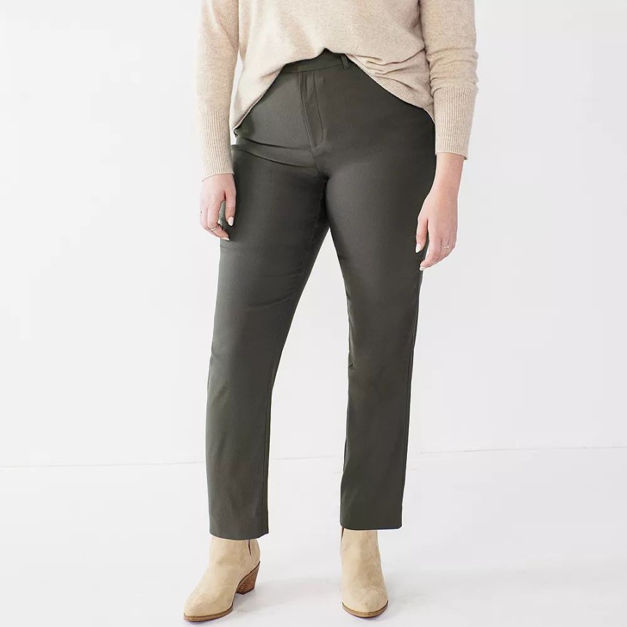 * Plus Size Nine West Slim-Cut Ankle Pants | Bottoms