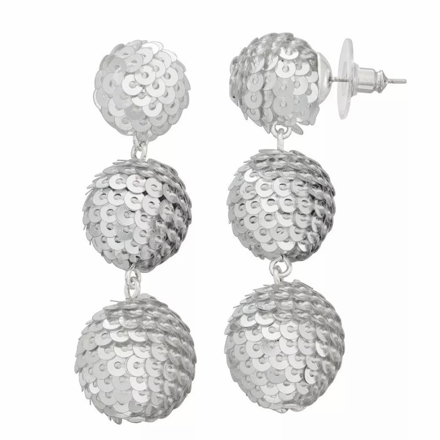 * Nine West Sequins Disco Triple Drop Earrings | Earrings