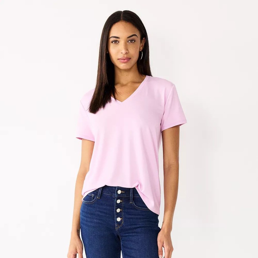 * Women'S Nine West Essential V-Neck Tee | Tops