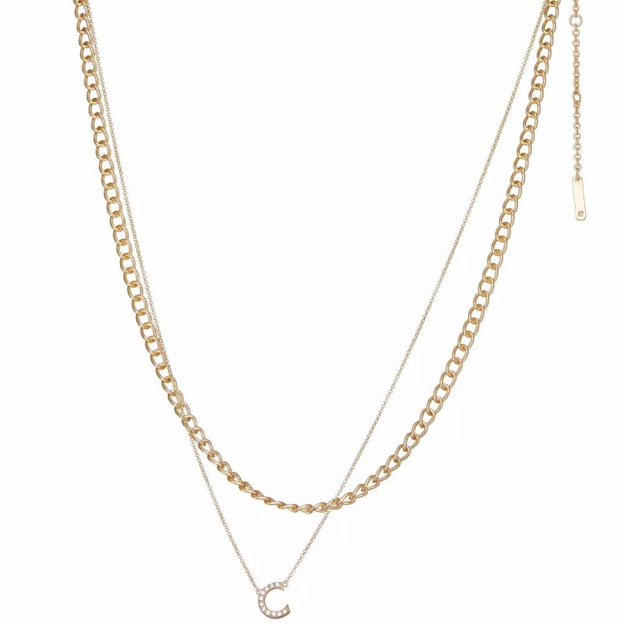 * Nine West Multi-Row Initial "C" Pendant Necklace | Necklaces