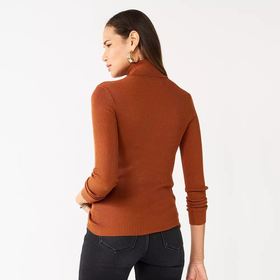 * Women'S Nine West Rib Turtleneck Top | Tops