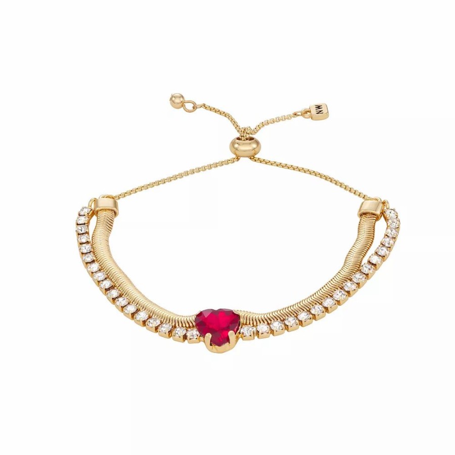 * Nine West Gold Tone Heart Slider Bracelet | Bracelets