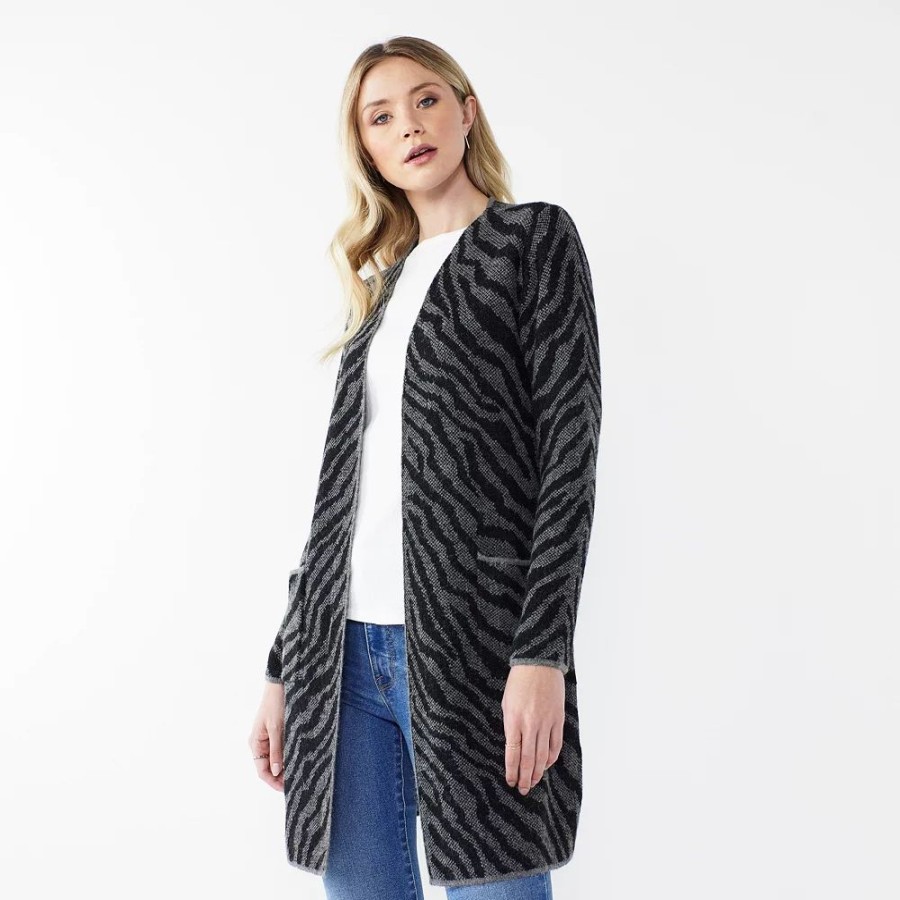 * Women'S Nine West Car Coat Cardigan | Tops