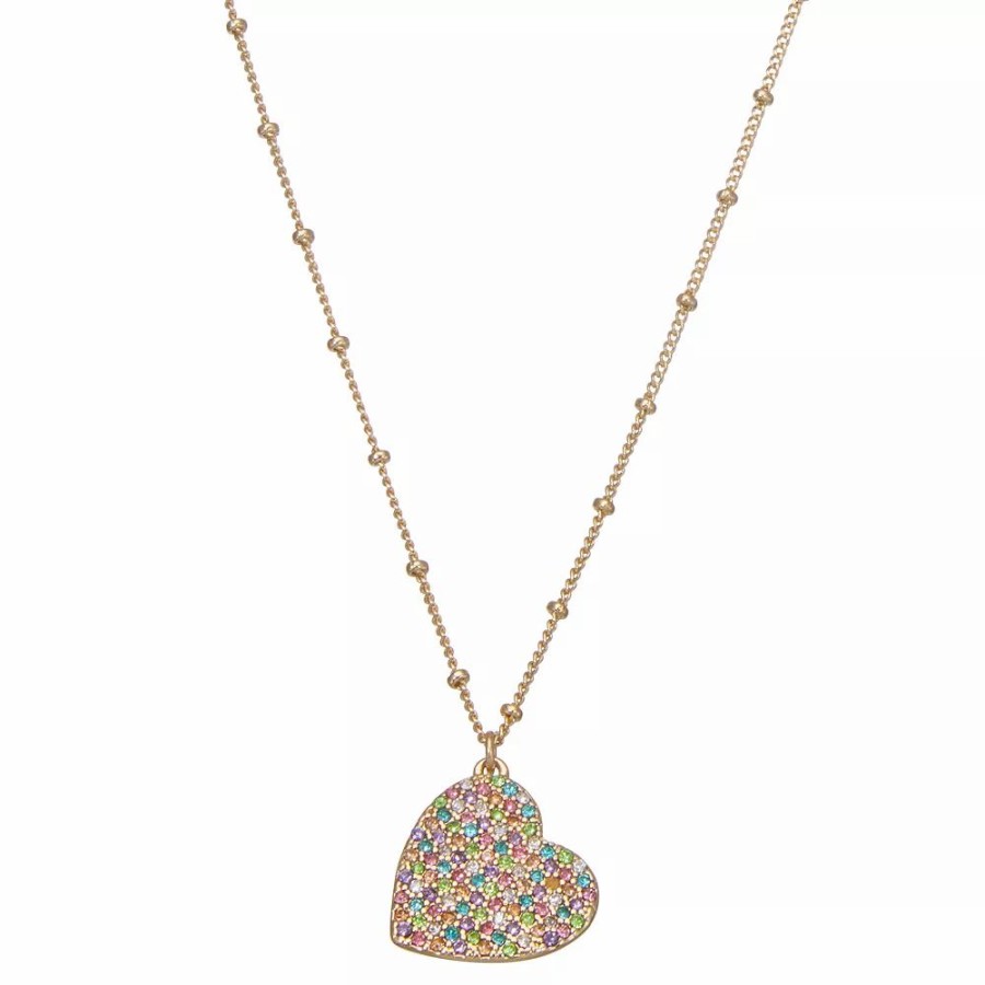 * Nine West Pave Heart Pendant Necklace | Necklaces