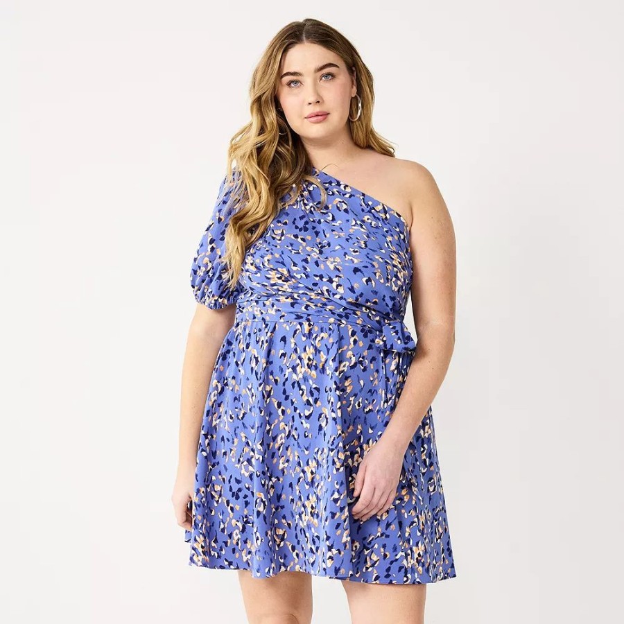 * Plus Size Nine West Asymmetrical Fit & Flare Dress | Dresses