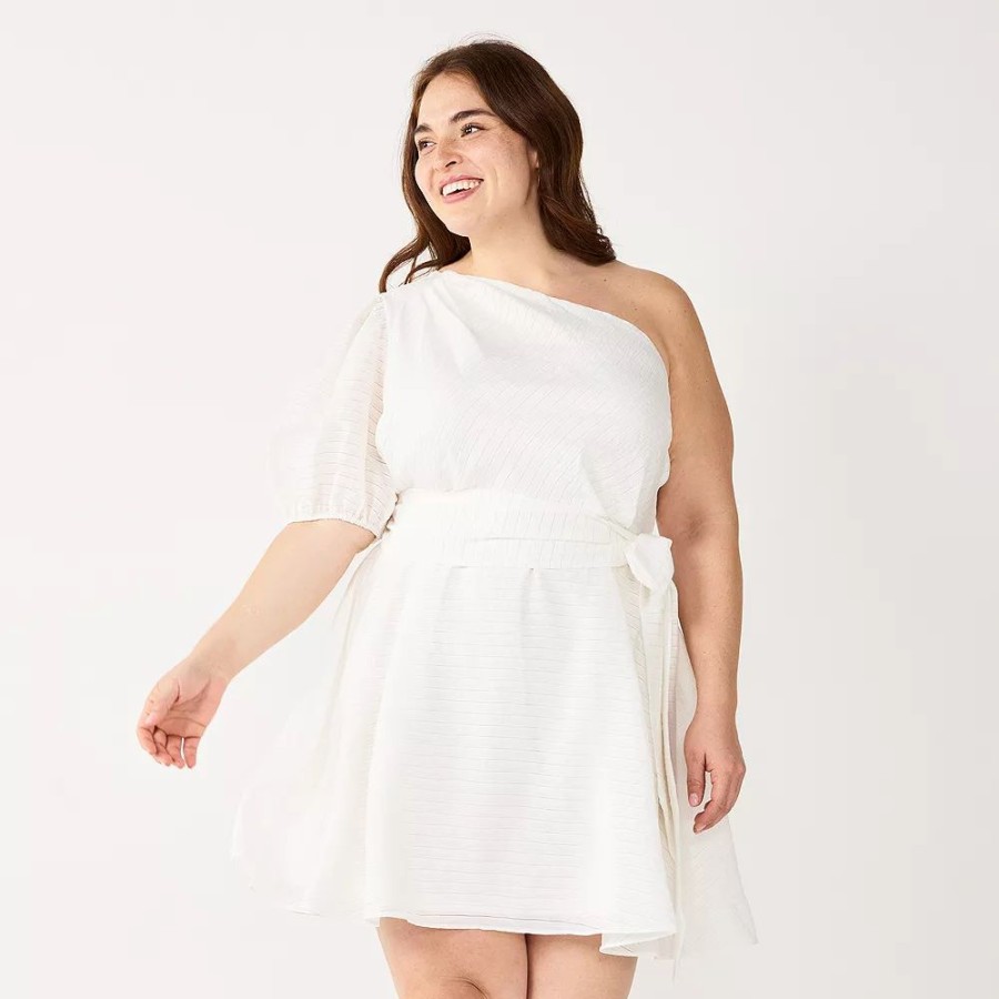 * Plus Size Nine West Asymmetrical Fit & Flare Dress | Dresses