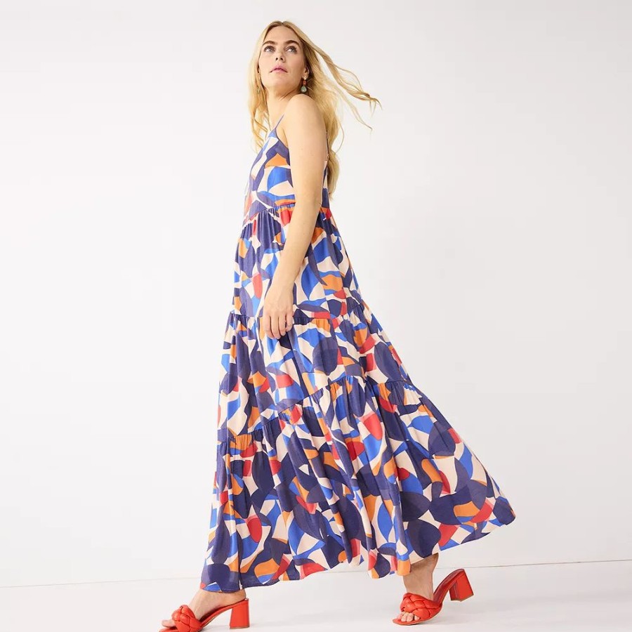 * Petite Nine West Print Tiered Maxi Dress | Dresses