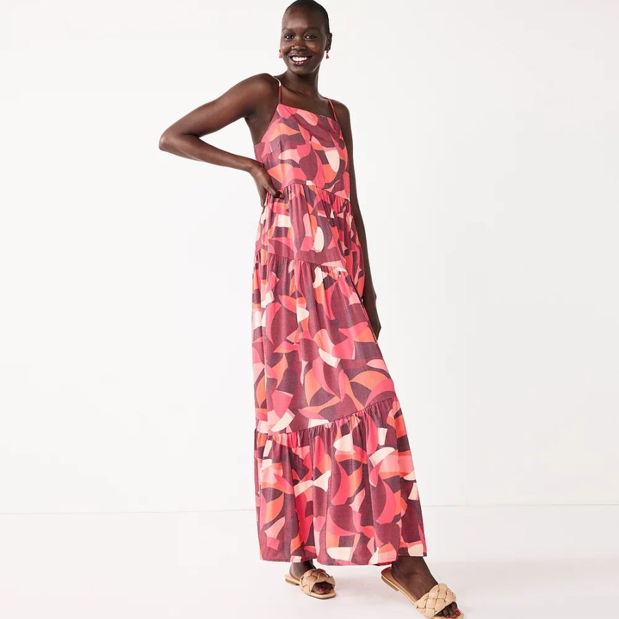 * Petite Nine West Print Tiered Maxi Dress | Dresses