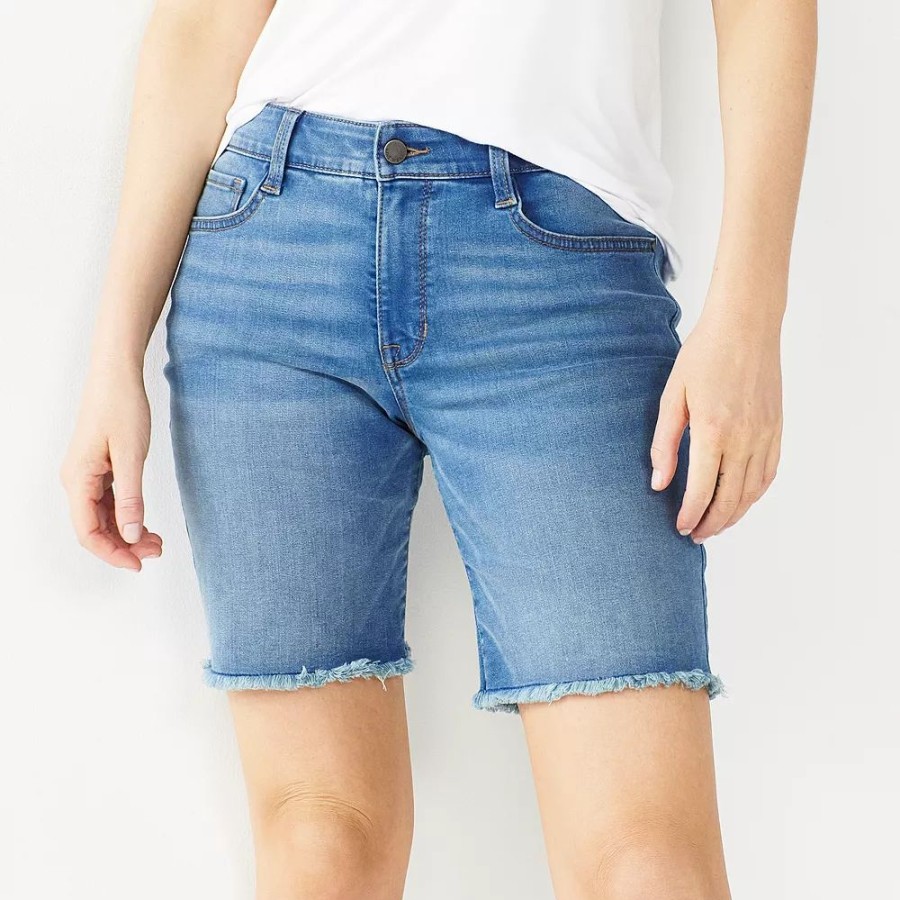 * Petite Nine West Slimming Bermuda Jean Shorts | Bottoms