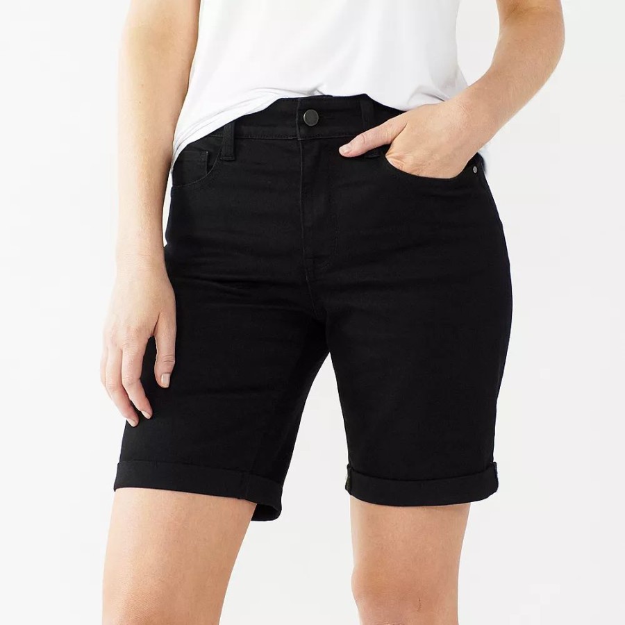 * Petite Nine West Slimming Bermuda Jean Shorts | Bottoms