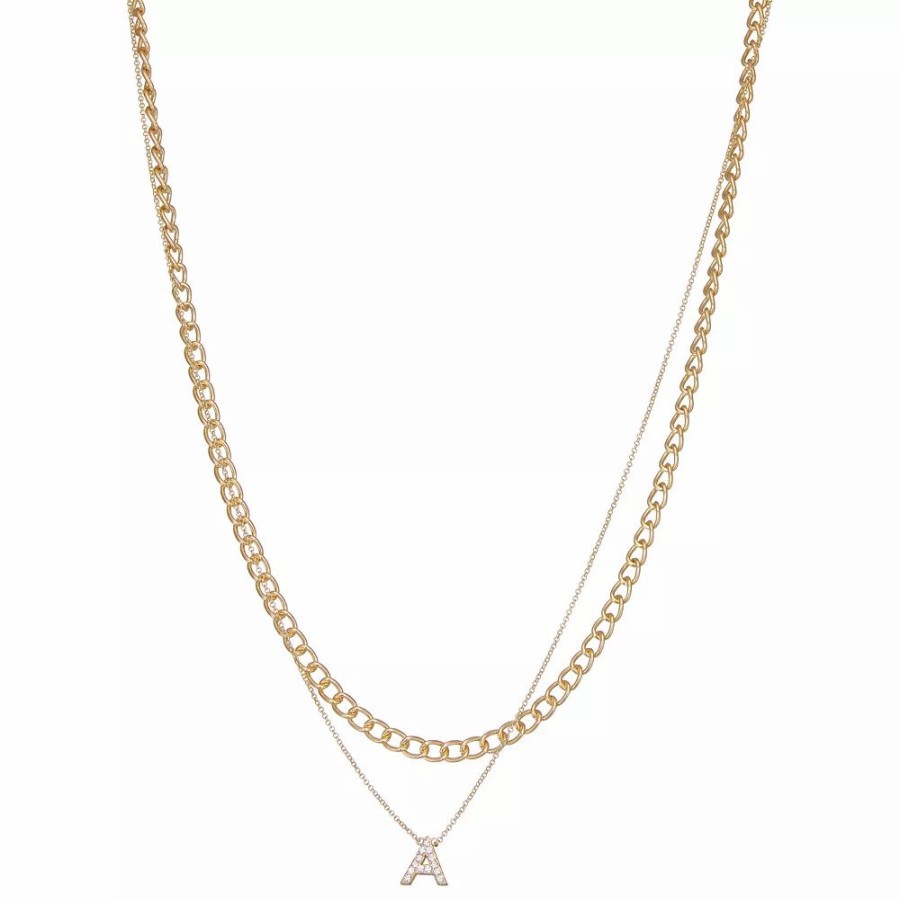 * Nine West Multi-Row Initial "A" Pendant Necklace | Necklaces