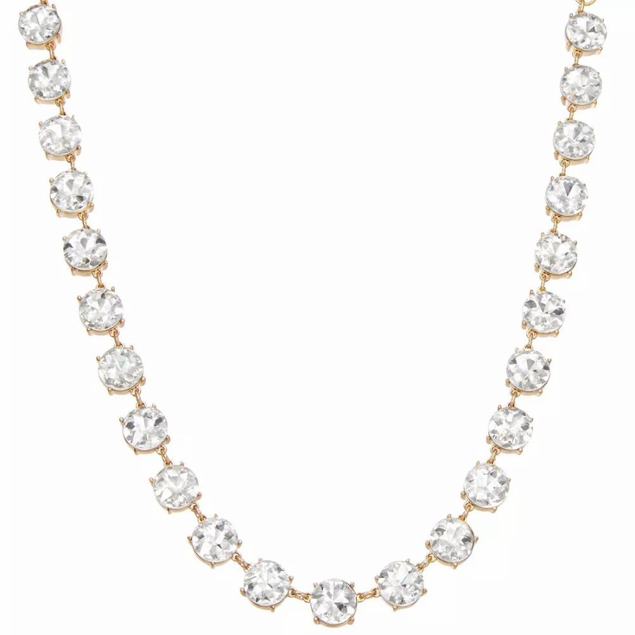 * Nine West Gold Tone Crystal Collar Necklace | Necklaces