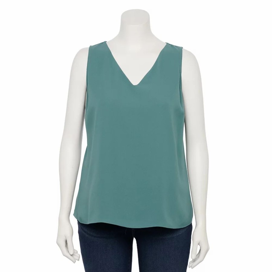 * Plus Size Nine West Essential V-Neck Tank | Tops