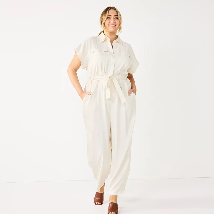 * Plus Size Nine West Utility Jumpsuit | Dresses