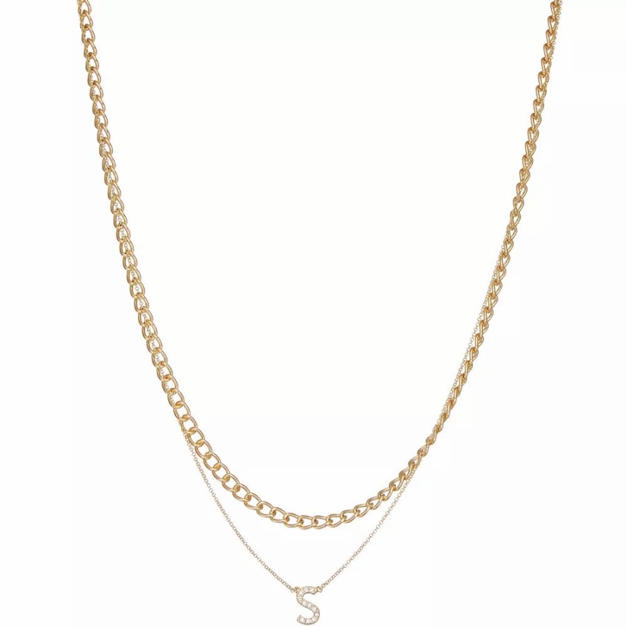 * Nine West Multi-Row Initial "S" Pendant Necklace | Necklaces