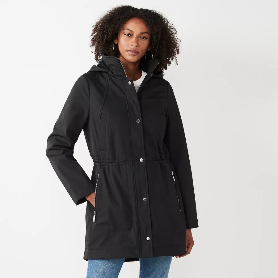 * Women'S Nine West Fleece-Lined Soft-Shell Jacket | Outerwear