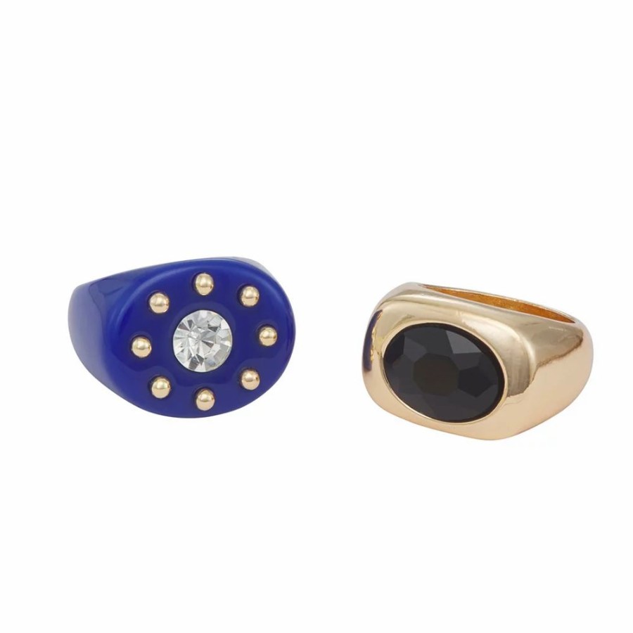 * Nine West Gold Tone Gem Ring Set | Rings