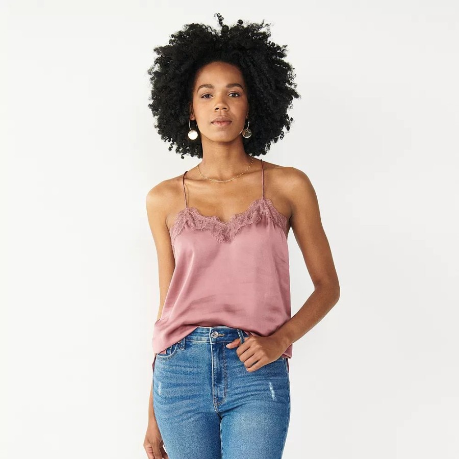 * Women'S Nine West Lace Trim Cami | Tops