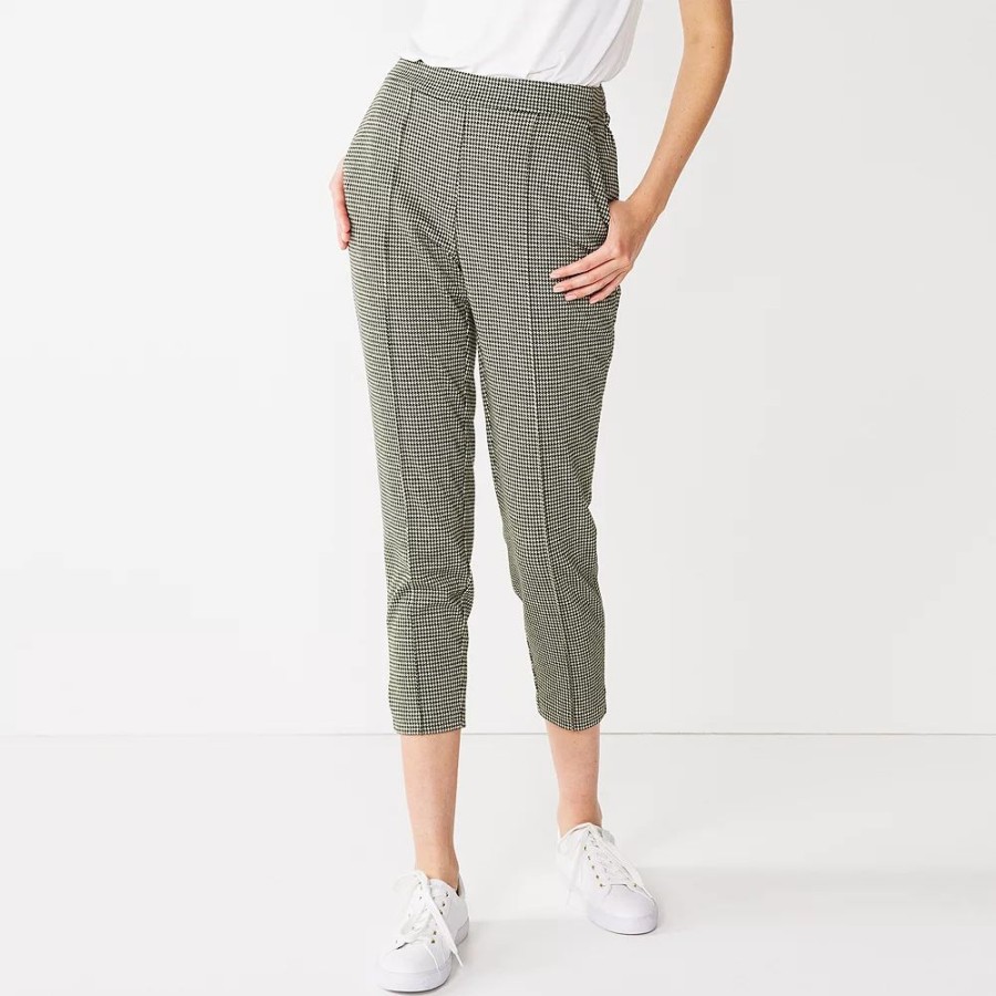 * Women'S Nine West Curvy Relaxed Pintucked Crop Pants | Bottoms