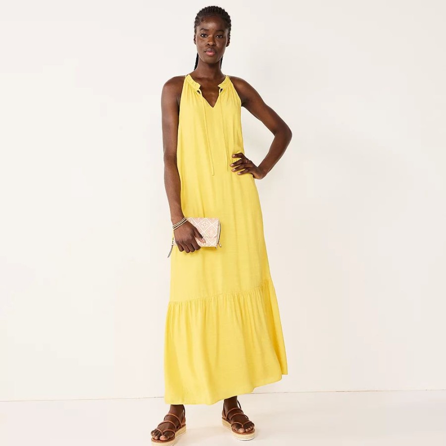 * Women'S Nine West Tiered Peasant Maxi Dress | Dresses